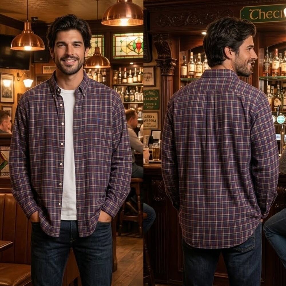 Polo Ralph Lauren Vintage Plaid Long Sleeve Button Down Shirt Men's XXL 50-52